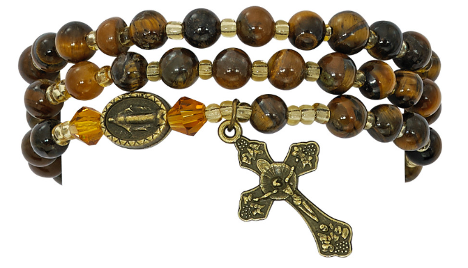 Tiger Eye Twistable Rosary Bracelet