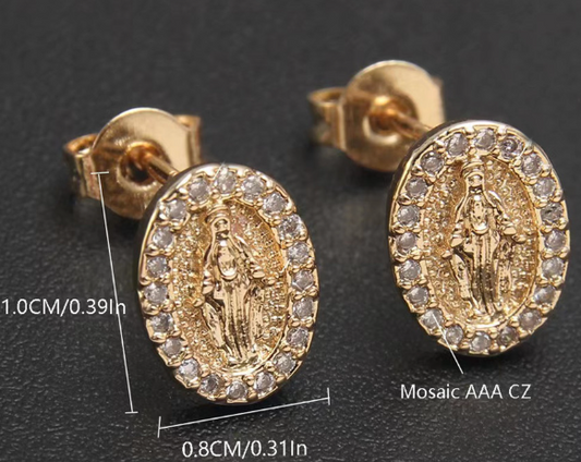Gold Tone Crystal Miraculous Earrings