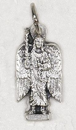 Silver Tone St. Michael Silhouette Medal