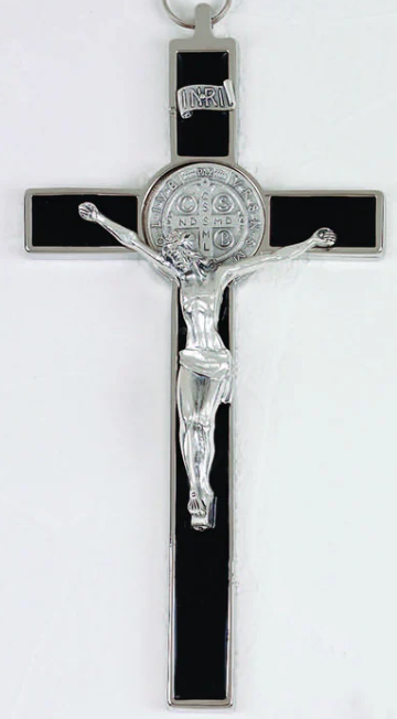 St. Benedict Black Enameled Crucifix
