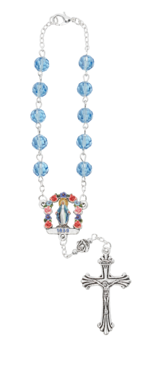 Blue Crystal Auto Rosary