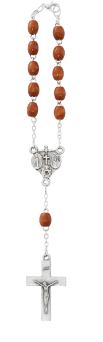 Brown Wood Auto Rosary