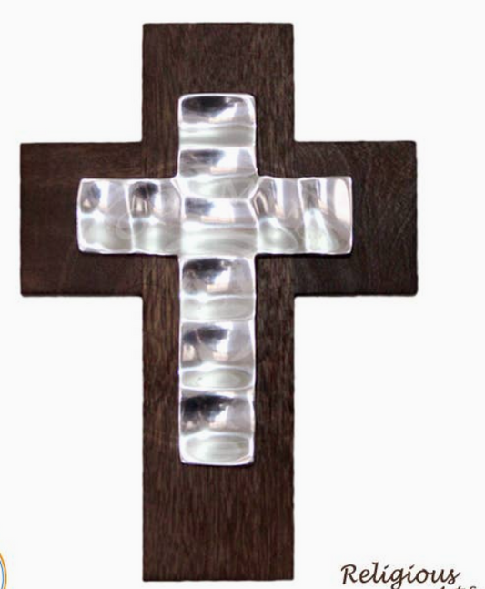 Cross Pewter on Oak
