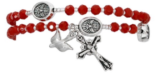 Red Twist Holy Spirit Rosary Bracelet