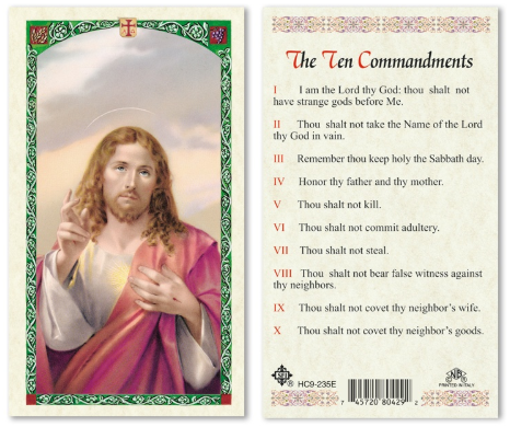 The Ten Commandments Prayer Card