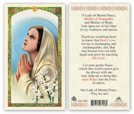 Our Lady of Mental Peace Prayer Card