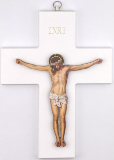 8" White Wall Crucifix