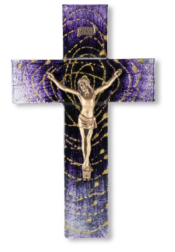 10" Purple/Gold Crucifix