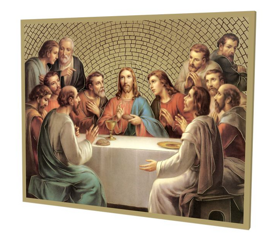 8" x 10" Gold Foil Mosaic Plaque of The Last Supper