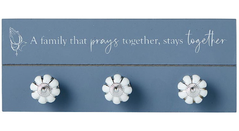 Family Prays Together Rosary Wall Hanger