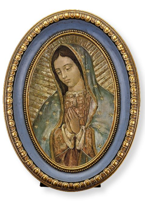 5x7 Oval Gold Leaf Frame - Our Lady of Guadalupe