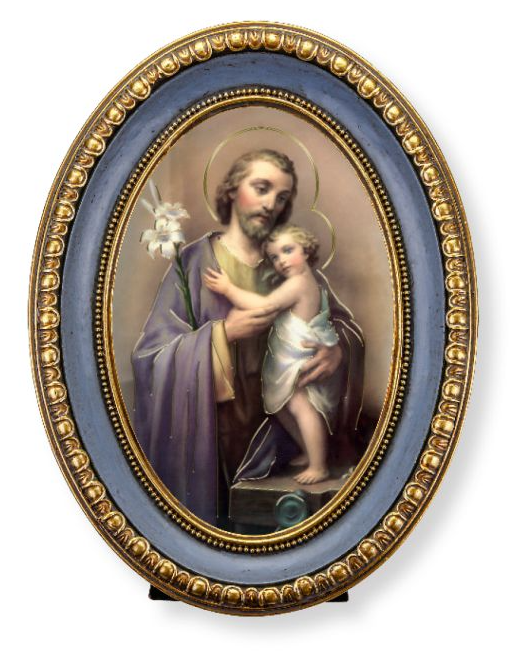 5x7 Oval Gold Leaf Frame - St. Joseph