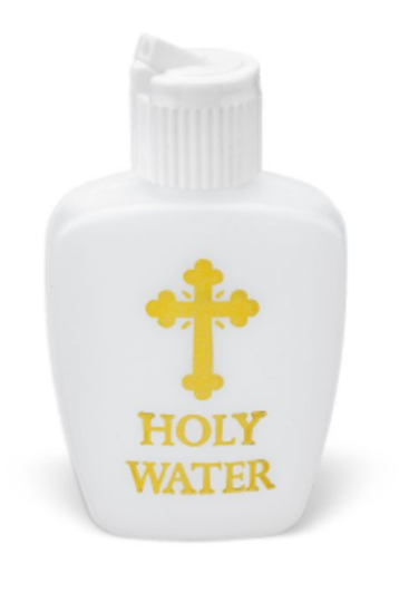 2oz Gold Stamped Holy Water Bottle