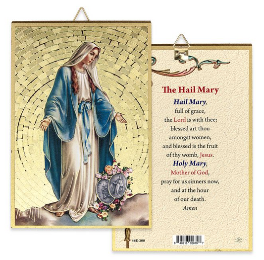 4" x 6" Gold Foil Our Lady of Grace Mosaic Plaque