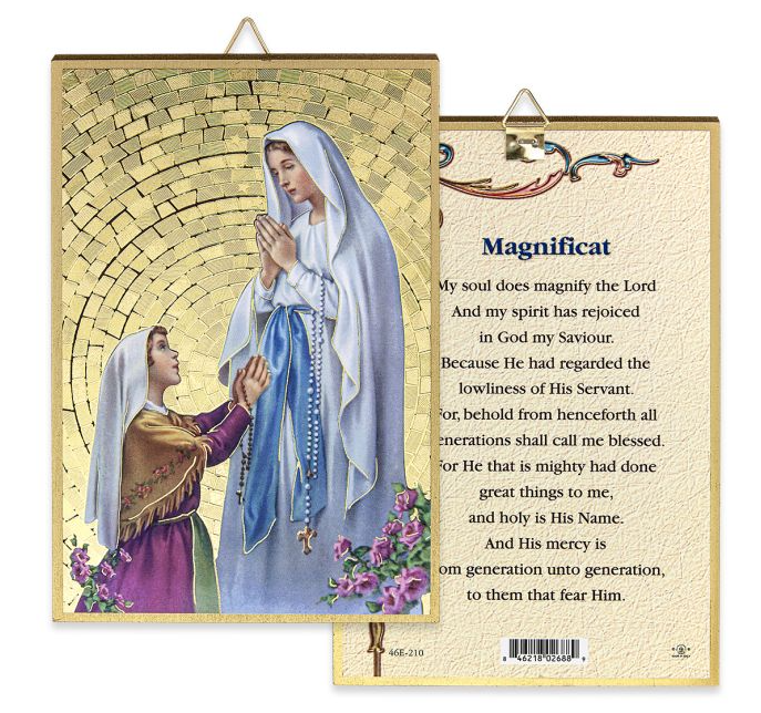 4" x 6" Gold Foil Our Lady of Lourdes Mosaic Plaque