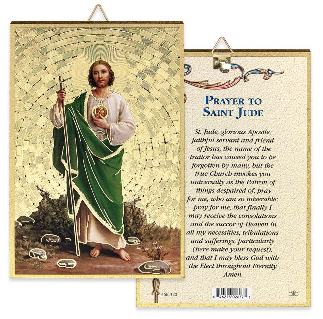 4" x 6" Gold Foil Saint Jude Mosaic Plaque