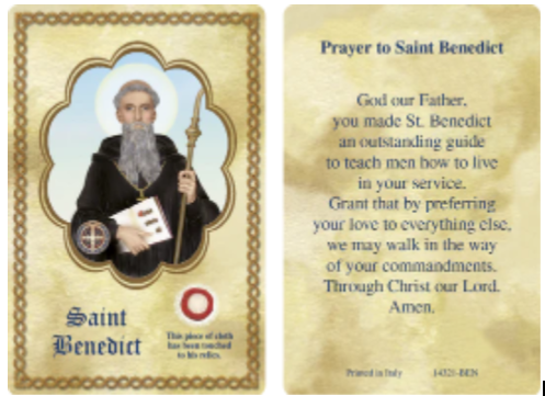 St. Benedict Relic Card
