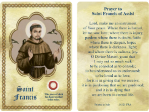 St. Francis Relic Card
