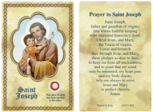 St. Joseph Relic Card