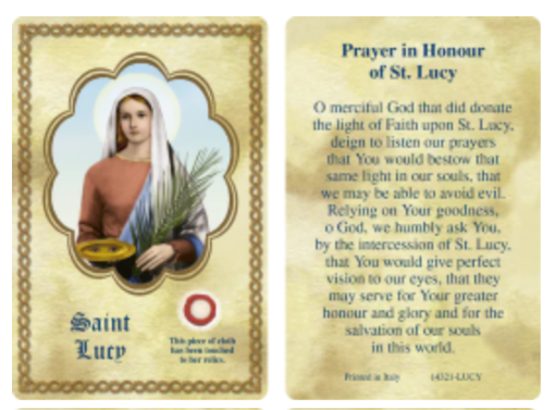 St. Lucy Relic Card