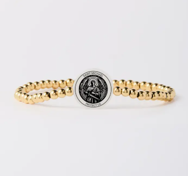Holy Water St. Michael Bracelet - Gold Tone