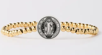 Holy Water St. Benedict Bracelet - Gold Tone