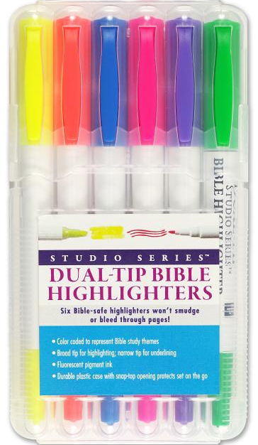 Dual-Tip Bible Highlighters (Set of 6)