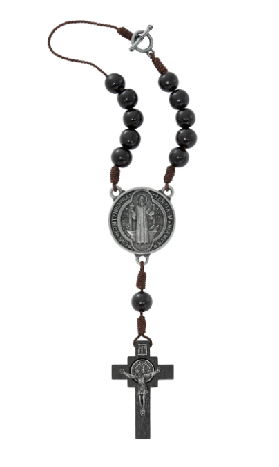 Black Wood St. Benedict Auto Rosary