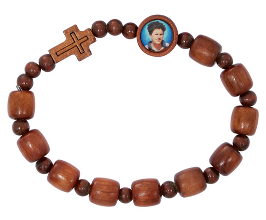 Carlo Acutis Stretch Bracelet Brown