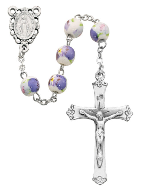 Ceramic Purple Rosary