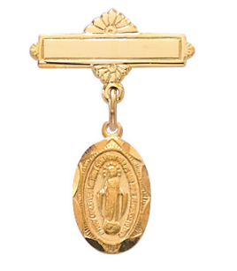 Gold Over Sterling Baby Miraculous Pin