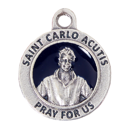 Blue Epoxy St. Carlo Acutis Medal