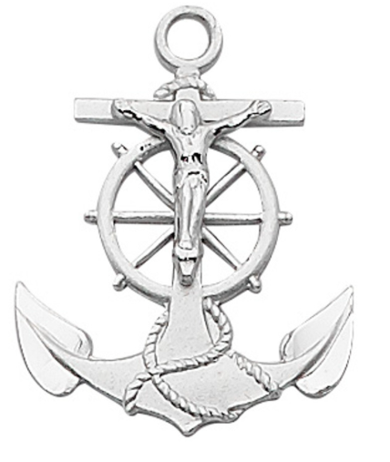 Sterling Anchor Crucifix