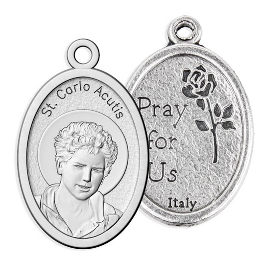 St Carlo Acutis - 1 inch Pray for Us Medal