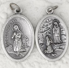 St Bernadette / Grotto of Lourdes - 1 inch Double Sided Medal