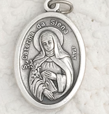 St Catherine of Siena - 1 inch Pray for Us Medal