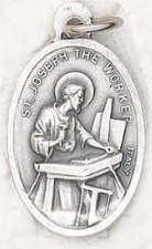 St Joseph the Worker - 1 inch Pray for Us Medal