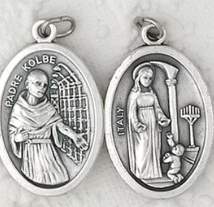 Mary of Father Kolbe / Father Kolbe - 1 inch Double Sided Medal