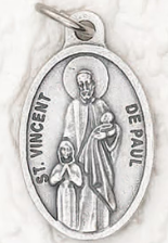 St Vincent De Paul - 1 inch Pray for Us Medal
