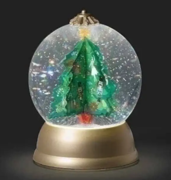 Glitterdome Collection, 5.7"h led swirl dome Christmas Tree
