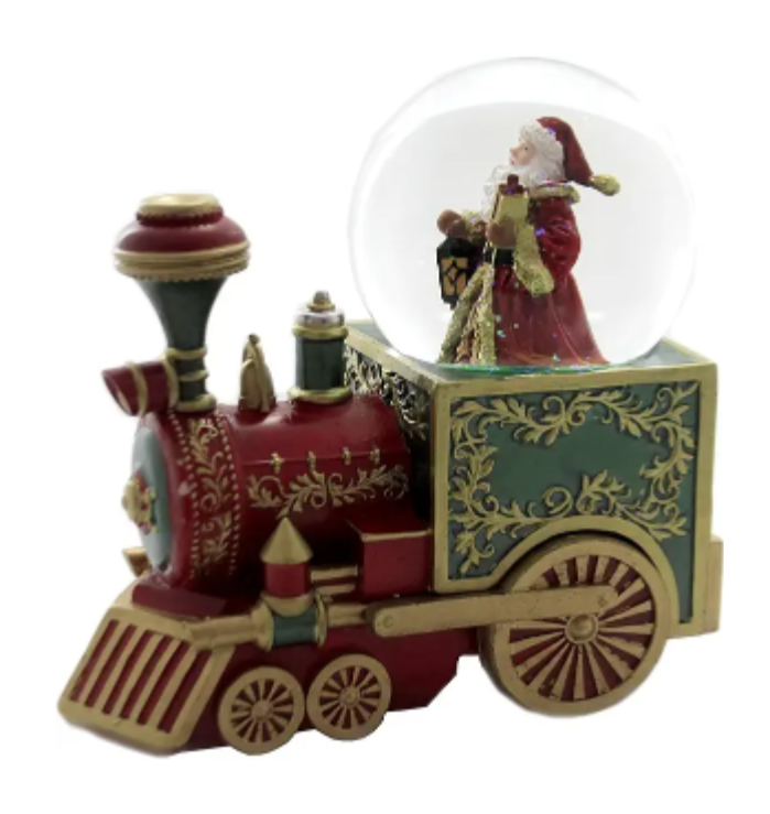 Musical Santa with Train Glitterdome – Snow Globe