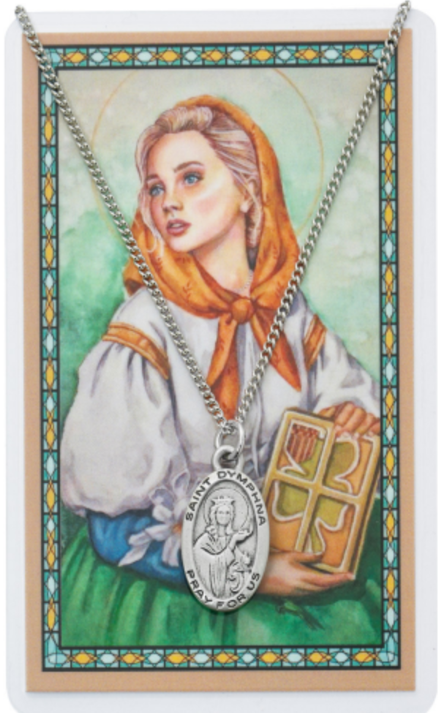 St Dymphna Medal and Prayer Card