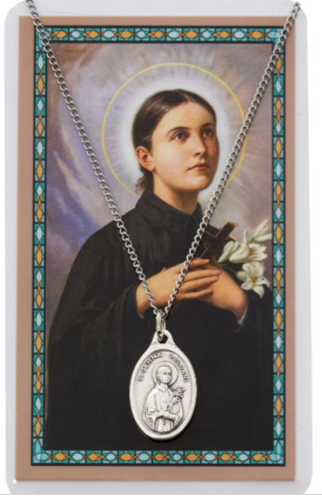 St Gemma Medal and Prayer Card