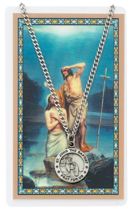 St John the Baptist Medal and Prayer Card