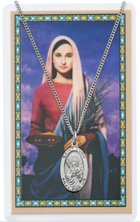 St Lucy Medal and Prayer Card