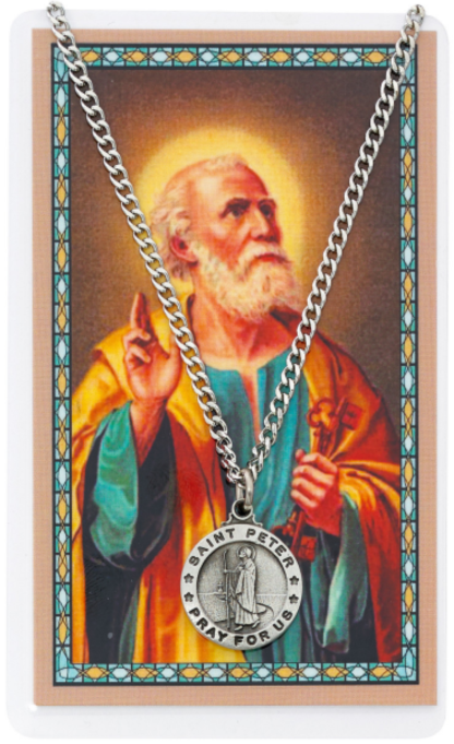 St Peter Medal and Prayer Card