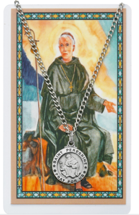 St Peregrine Medal and Prayer Card