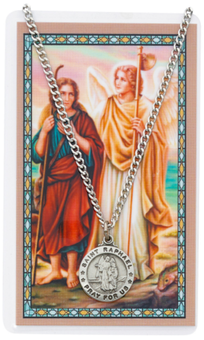 St Raphael Medal and Prayer Card