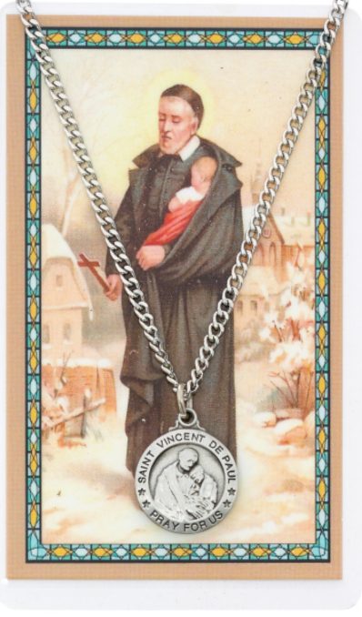 St. Vincent de Paul Medal and Prayer Card