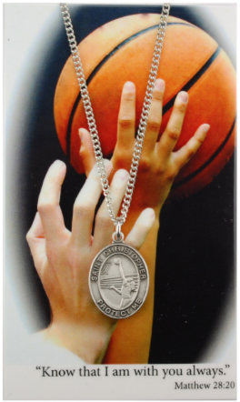 Girls Basketball Medal and Prayer Card